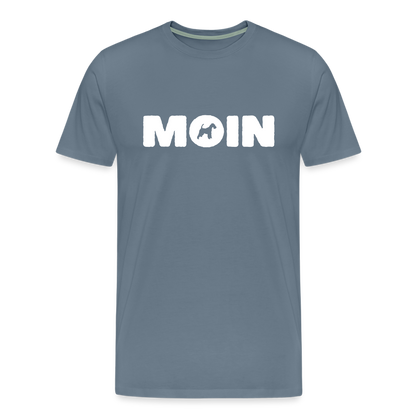 Drahthaar Foxterrier - Moin | Männer Premium T-Shirt - Blaugrau