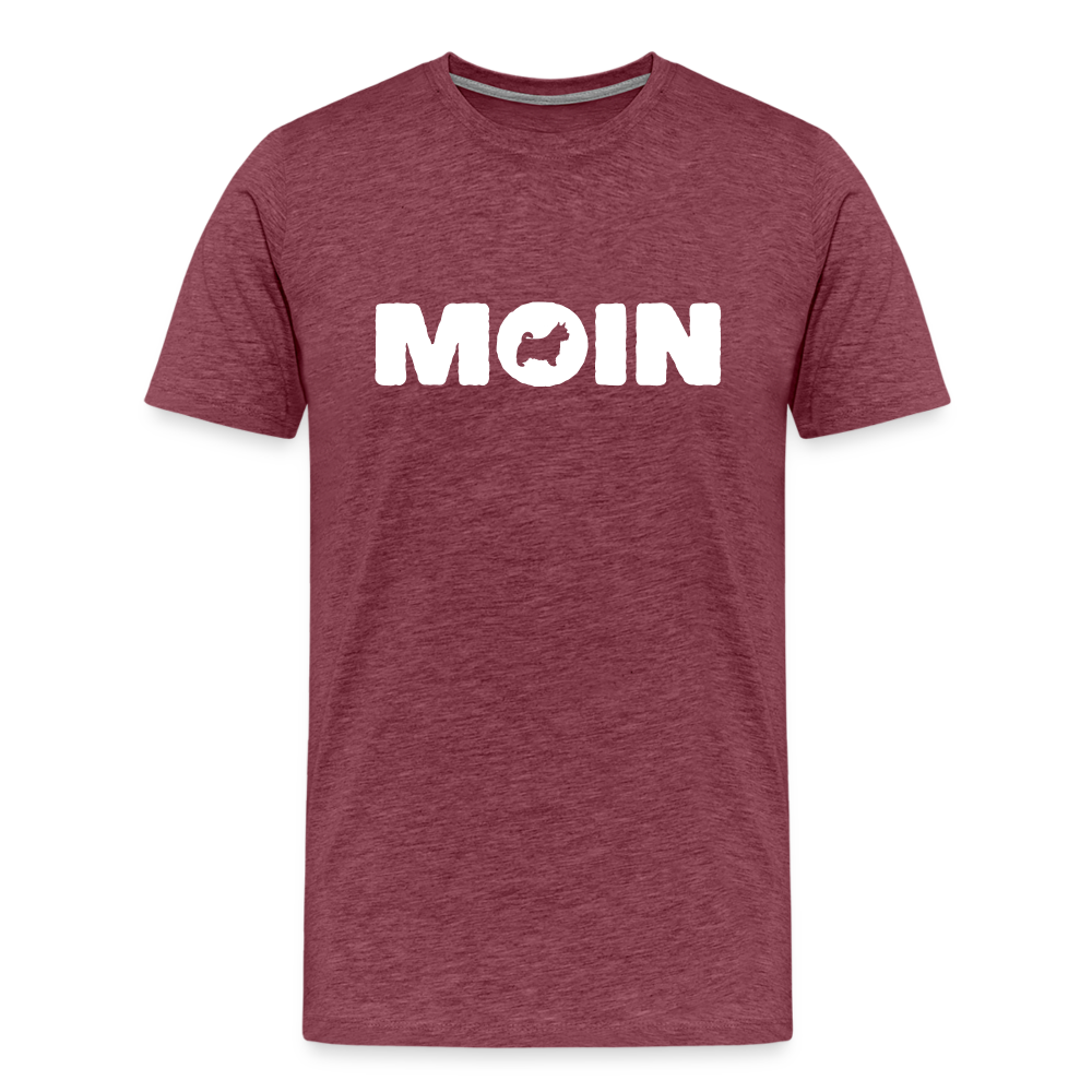 Norwich Terrier - Moin | Männer Premium T-Shirt - Bordeauxrot meliert