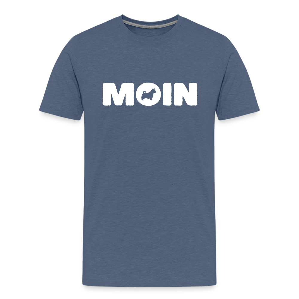 Norwich Terrier - Moin | Männer Premium T-Shirt - Blau meliert