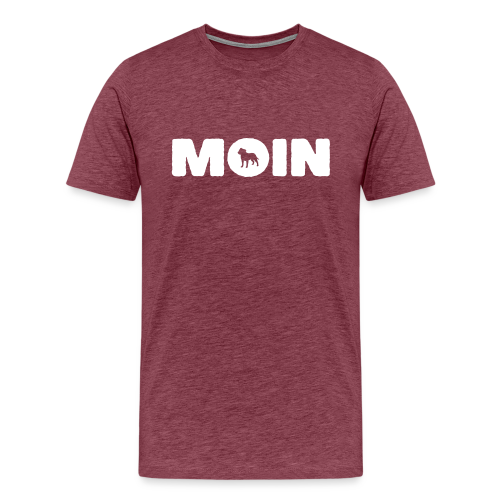 Staffordshire Bull Terrier - Moin | Männer Premium T-Shirt - Bordeauxrot meliert