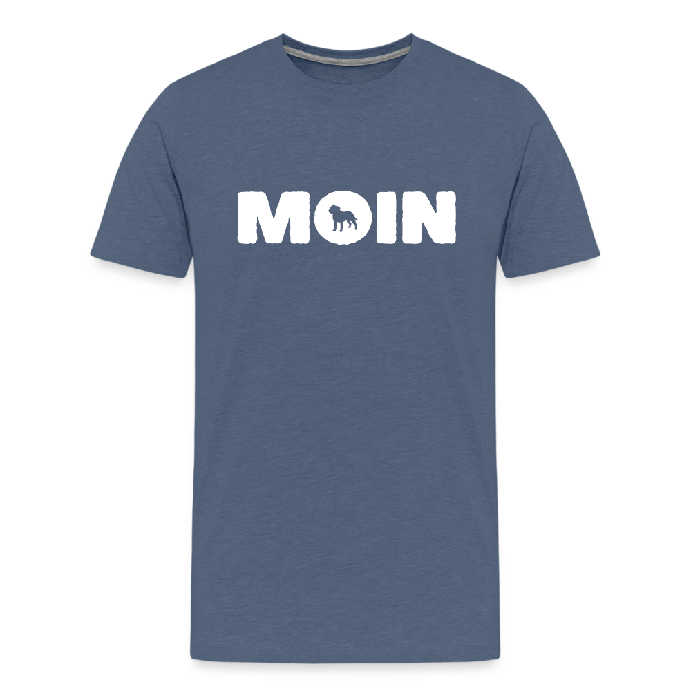 Staffordshire Bull Terrier - Moin | Männer Premium T-Shirt - Blau meliert