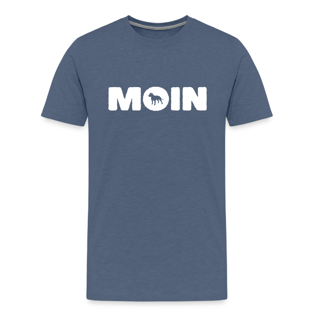 American Staffordshire Terrier - Moin | Männer Premium T-Shirt - Blau meliert