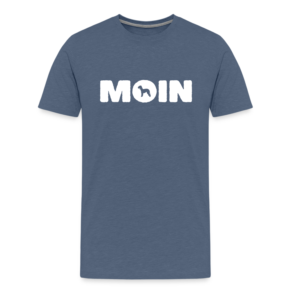 Bedlington Terrier - Moin | Männer Premium T-Shirt - Blau meliert
