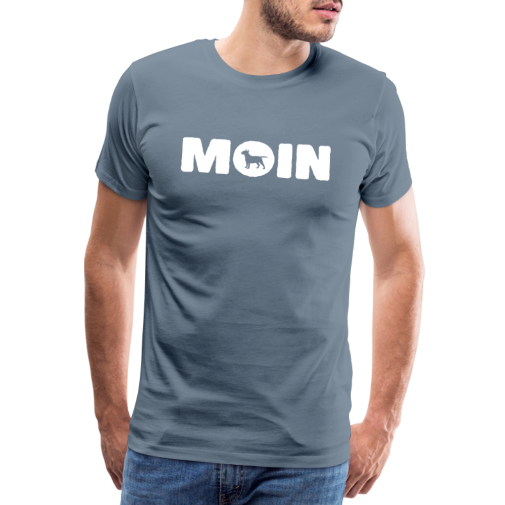 Bull Terrier - Moin | Männer Premium T-Shirt - Blaugrau