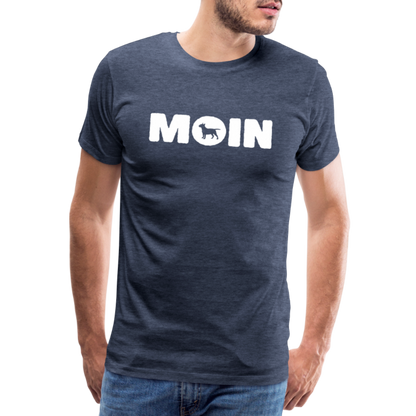 Bull Terrier - Moin | Männer Premium T-Shirt - Blau meliert