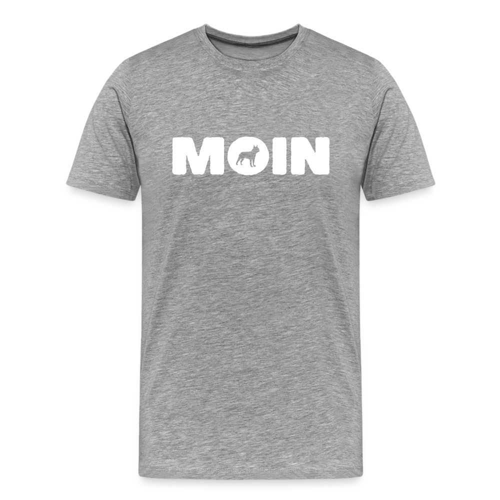 Boston Terrier - Moin | Männer Premium T-Shirt - Grau meliert