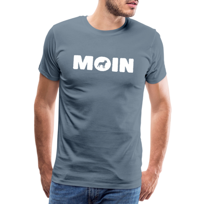 Boston Terrier - Moin | Männer Premium T-Shirt - Blaugrau