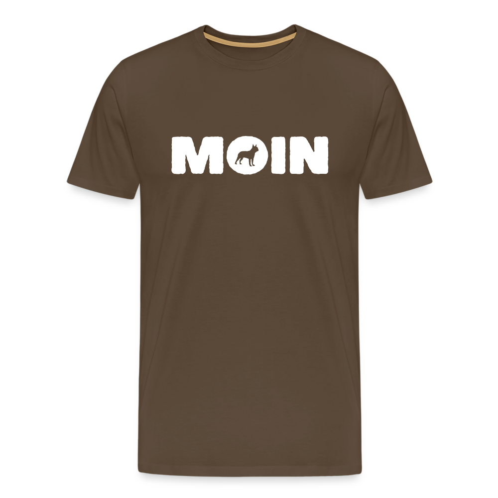 Boston Terrier - Moin | Männer Premium T-Shirt - Edelbraun