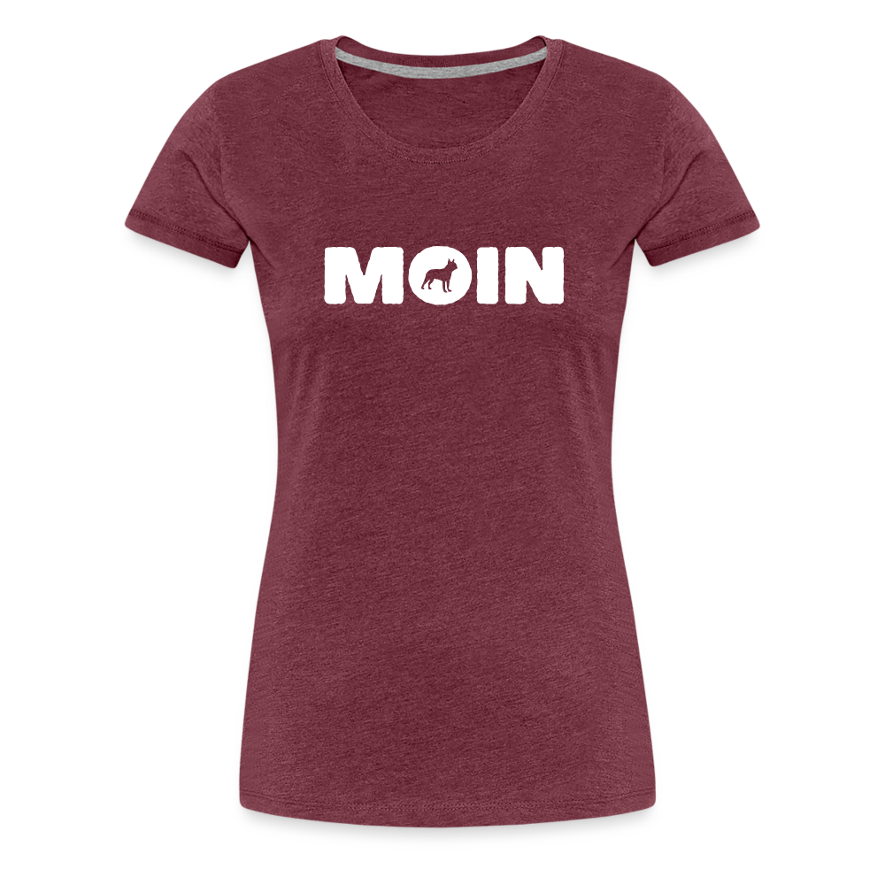 Boston Terrier - Moin | Women’s Premium T-Shirt - Bordeauxrot meliert