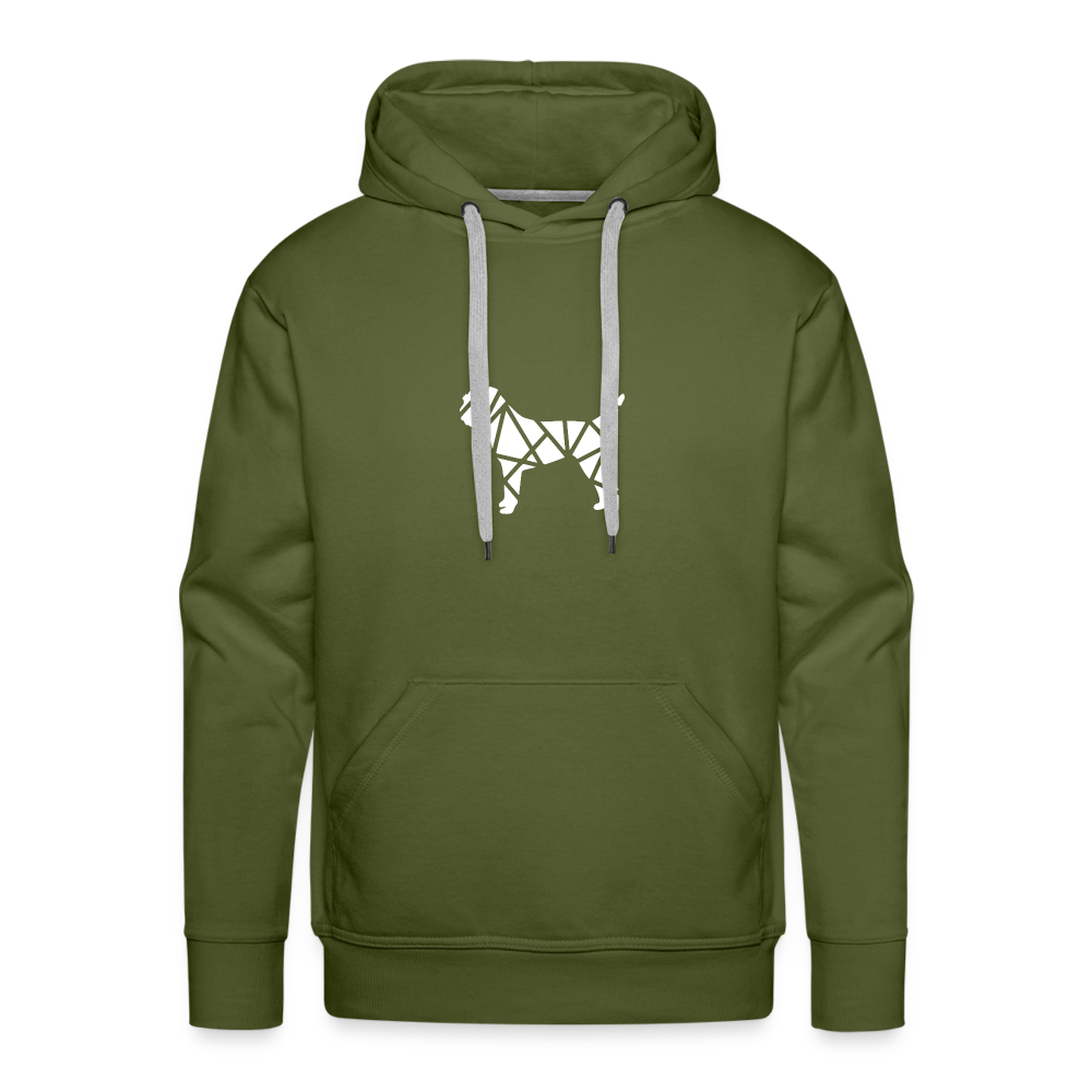 Border Terrier Silhouette geometrisch | Men’s Premium Hoodie - Olivgrün