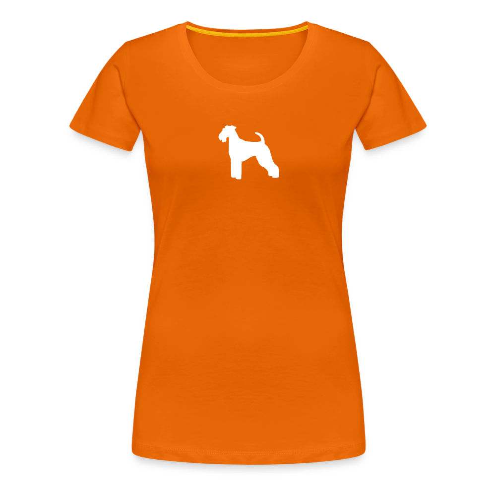 Women’s Premium T-Shirt - Airedale Terrier-Silhouette - Orange
