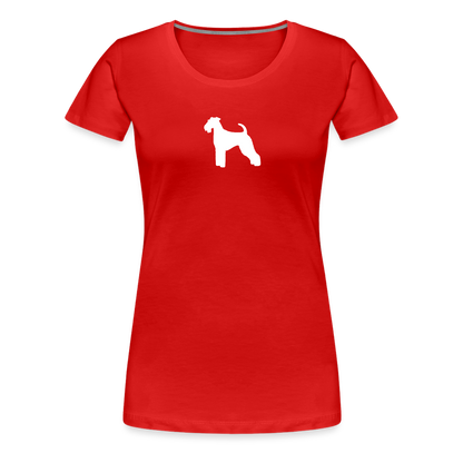 Women’s Premium T-Shirt - Airedale Terrier-Silhouette - Rot