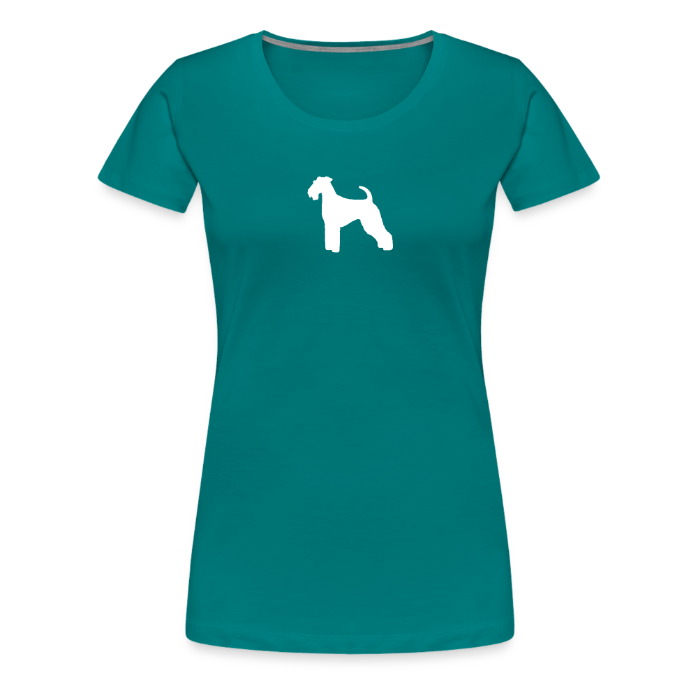 Women’s Premium T-Shirt - Airedale Terrier-Silhouette - Divablau