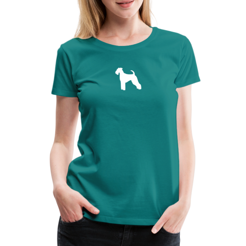 Women’s Premium T-Shirt - Airedale Terrier-Silhouette - Divablau