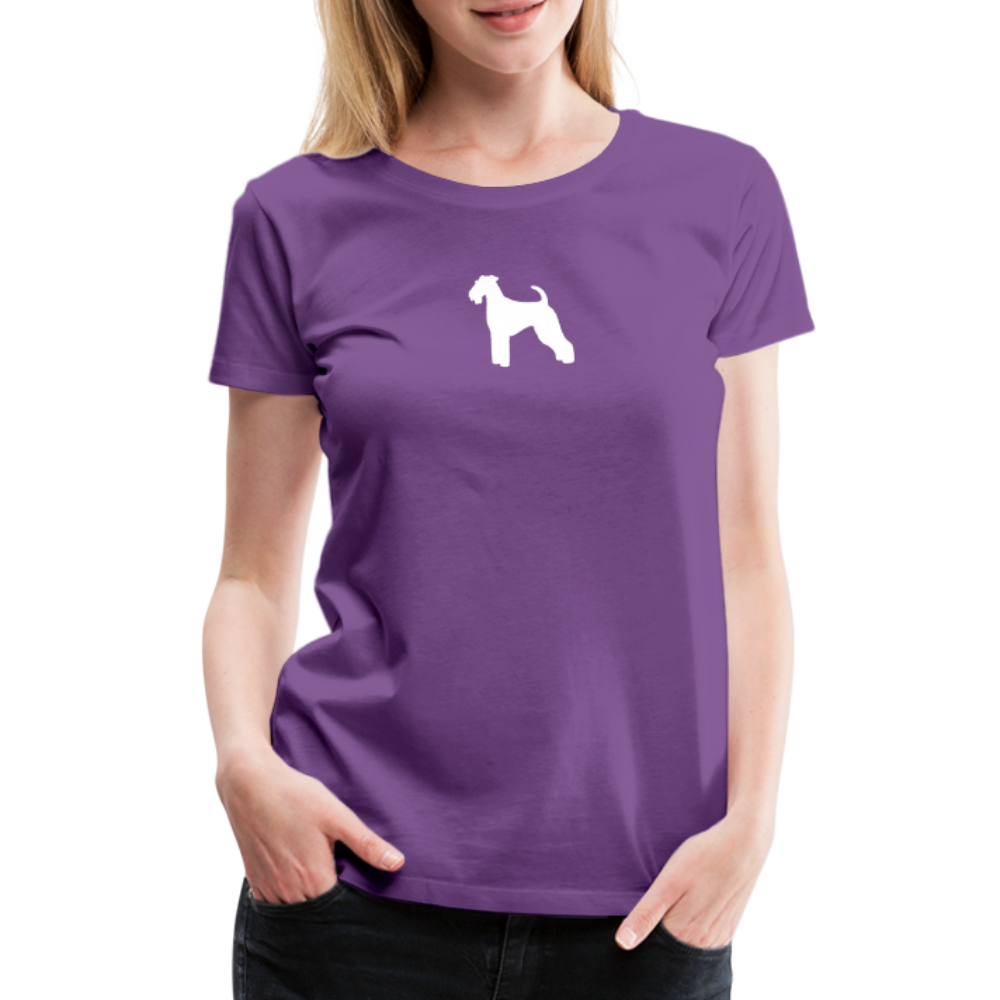 Women’s Premium T-Shirt - Airedale Terrier-Silhouette - Lila