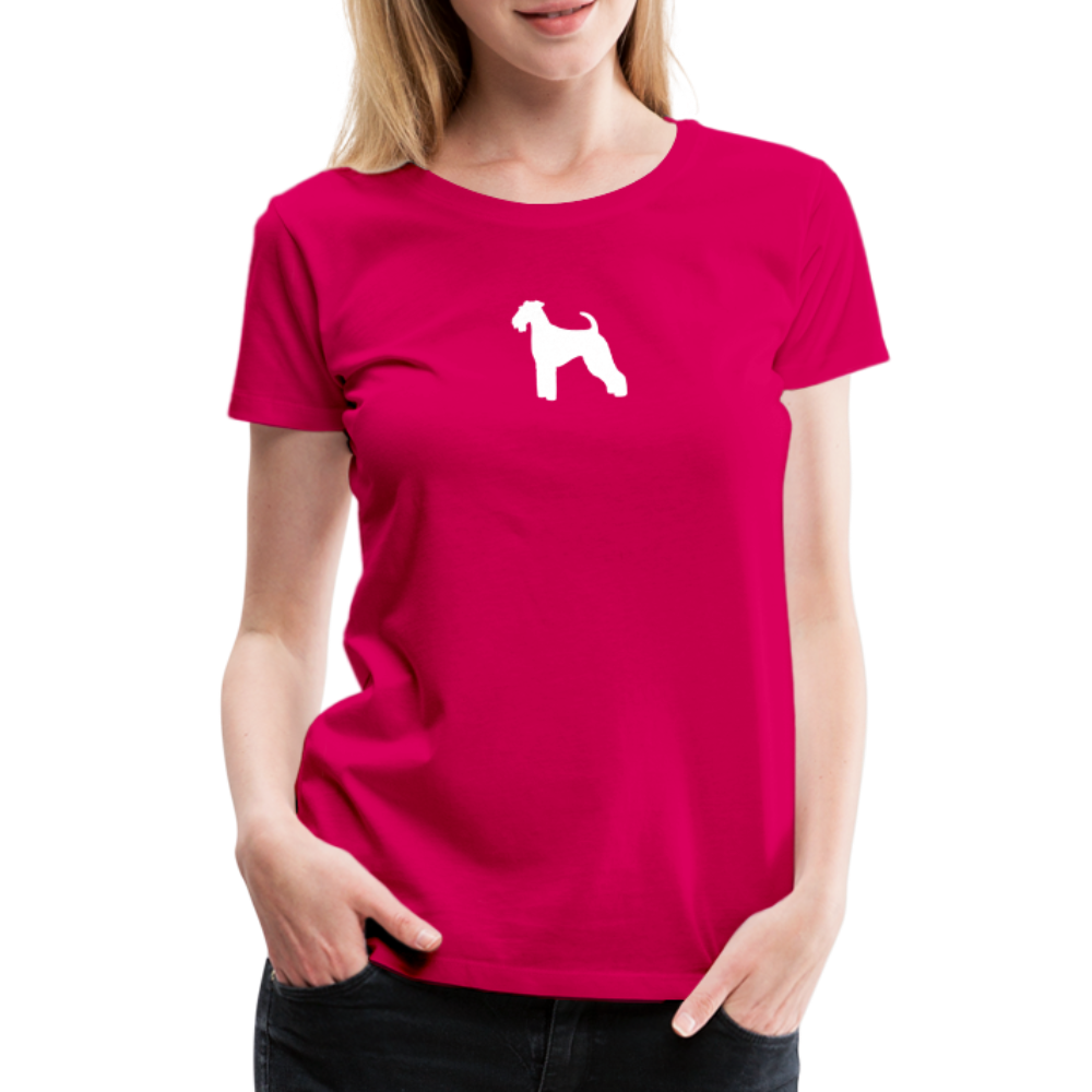 Women’s Premium T-Shirt - Airedale Terrier-Silhouette - dunkles Pink