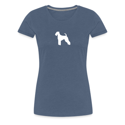 Women’s Premium T-Shirt - Airedale Terrier-Silhouette - Blau meliert