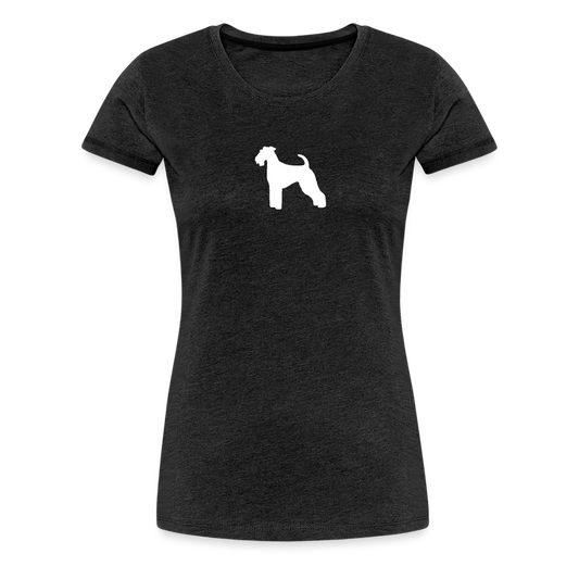 Women’s Premium T-Shirt - Airedale Terrier-Silhouette - Anthrazit