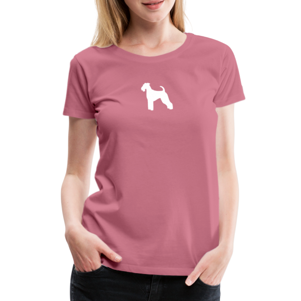 Women’s Premium T-Shirt - Airedale Terrier-Silhouette - Malve