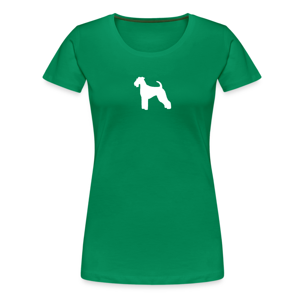 Women’s Premium T-Shirt - Airedale Terrier-Silhouette - Kelly Green