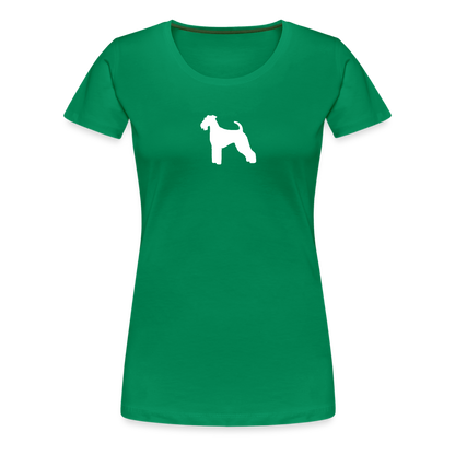 Women’s Premium T-Shirt - Airedale Terrier-Silhouette - Kelly Green