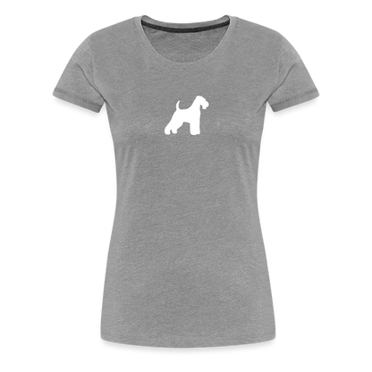 Welsh Terrier-Silhouette | Women’s Premium T-Shirt - Grau meliert