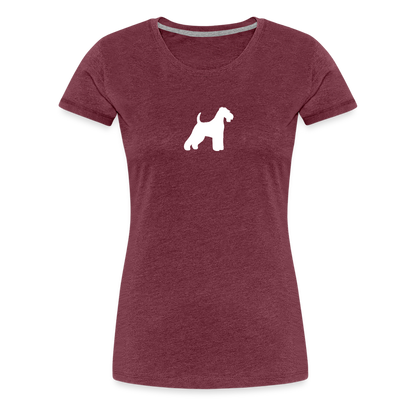Welsh Terrier-Silhouette | Women’s Premium T-Shirt - Bordeauxrot meliert