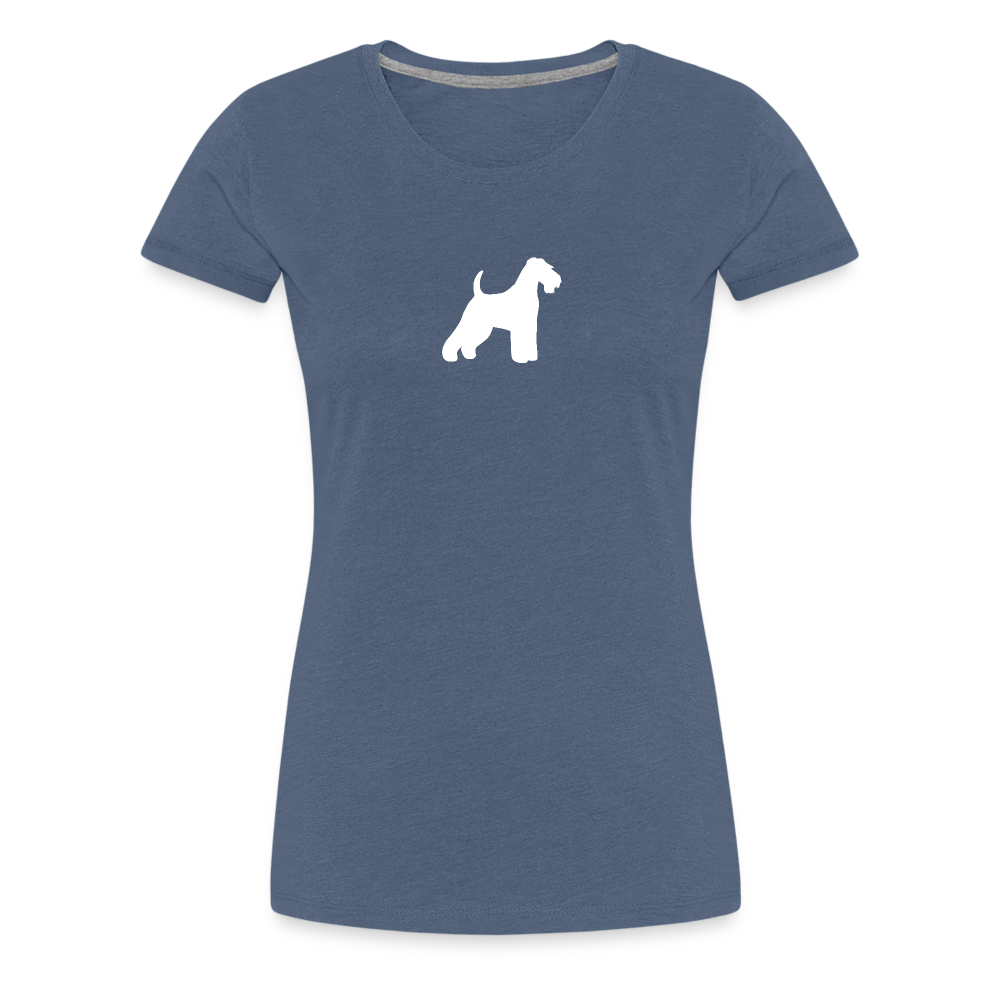 Welsh Terrier-Silhouette | Women’s Premium T-Shirt - Blau meliert