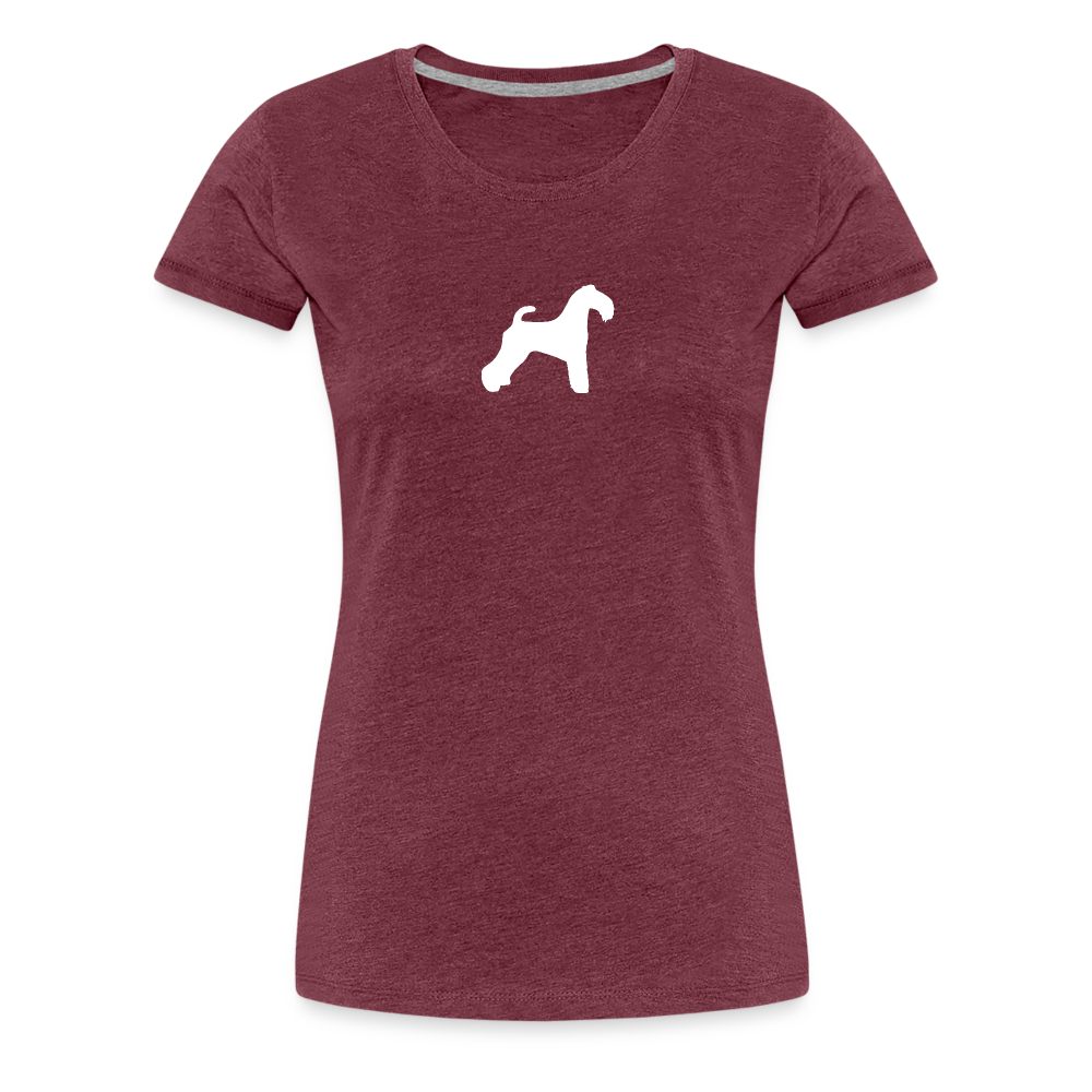 Kerry Blue Terrier-Silhouette | Women’s Premium T-Shirt - Bordeauxrot meliert