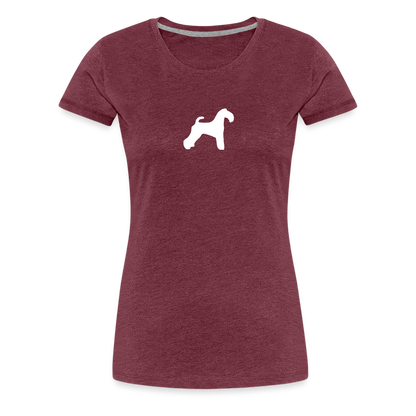 Kerry Blue Terrier-Silhouette | Women’s Premium T-Shirt - Bordeauxrot meliert