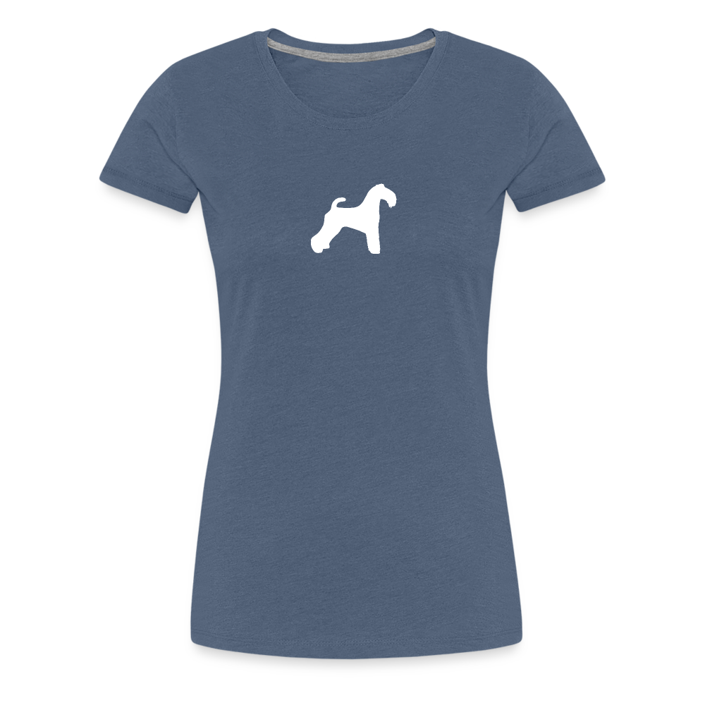 Kerry Blue Terrier-Silhouette | Women’s Premium T-Shirt - Blau meliert