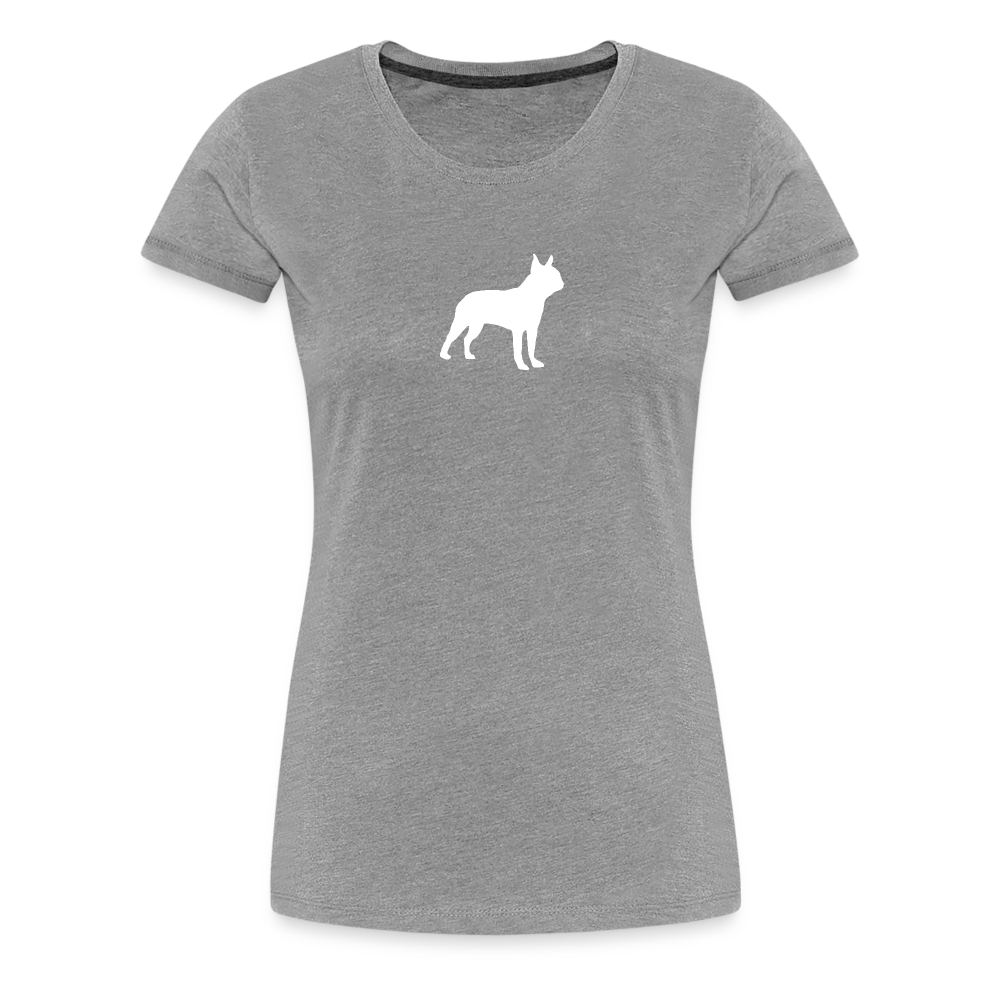 Boston Terrier-Silhouette | Women’s Premium T-Shirt - Grau meliert