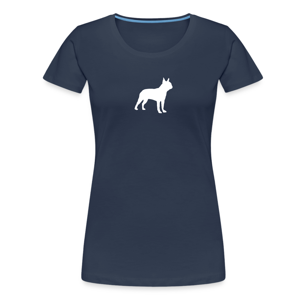 Boston Terrier-Silhouette | Women’s Premium T-Shirt - Navy