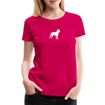 Boston Terrier-Silhouette | Women’s Premium T-Shirt - dunkles Pink