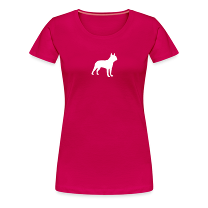 Boston Terrier-Silhouette | Women’s Premium T-Shirt - dunkles Pink