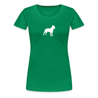 Boston Terrier-Silhouette | Women’s Premium T-Shirt - Kelly Green
