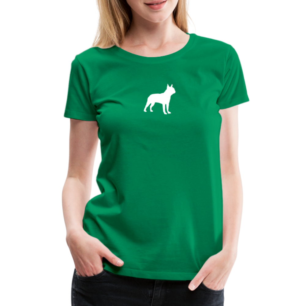 Boston Terrier-Silhouette | Women’s Premium T-Shirt - Kelly Green