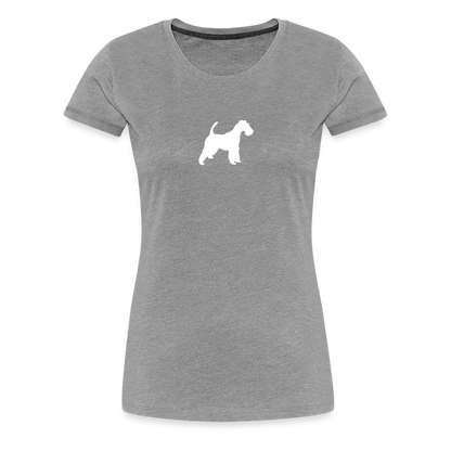 Foxterrier-Silhouette | Women’s Premium T-Shirt - Grau meliert
