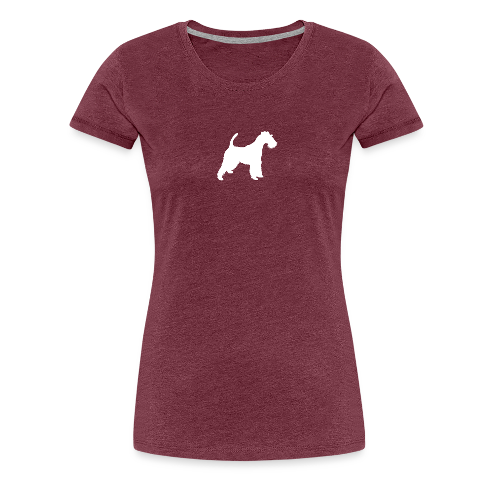 Foxterrier-Silhouette | Women’s Premium T-Shirt - Bordeauxrot meliert