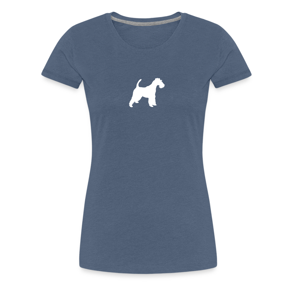 Foxterrier-Silhouette | Women’s Premium T-Shirt - Blau meliert