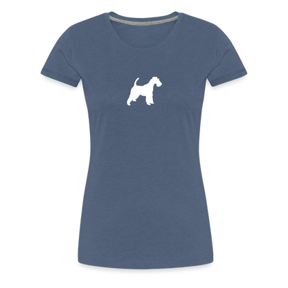 Foxterrier-Silhouette | Women’s Premium T-Shirt - Blau meliert