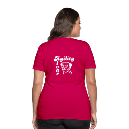 Border Terrier Agility | Women’s Premium T-Shirt - dunkles Pink