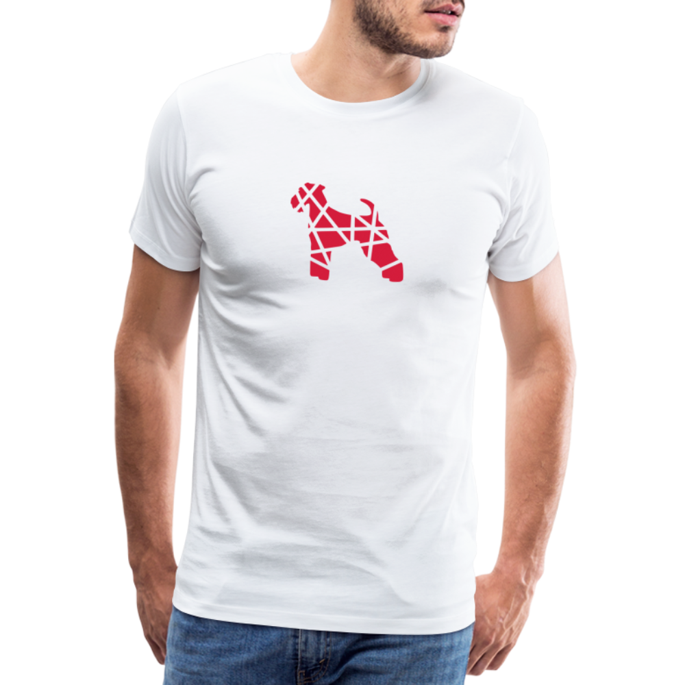 Airedale Terrier geometrisch | Männer Premium T-Shirt - weiß
