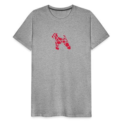 Airedale Terrier geometrisch | Männer Premium T-Shirt - Grau meliert