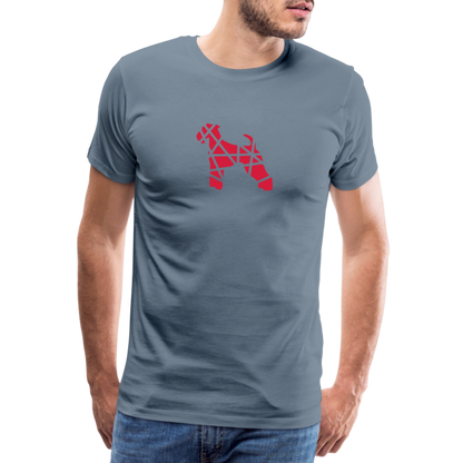 Airedale Terrier geometrisch | Männer Premium T-Shirt - Blaugrau