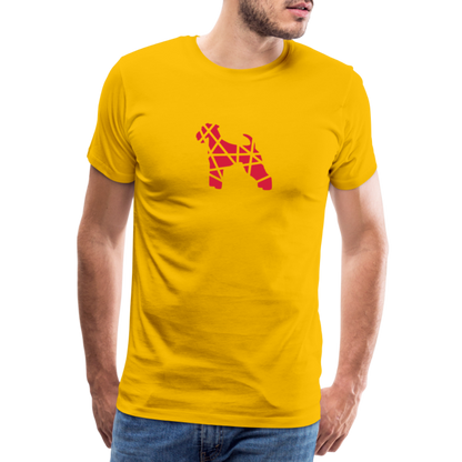 Airedale Terrier geometrisch | Männer Premium T-Shirt - Sonnengelb
