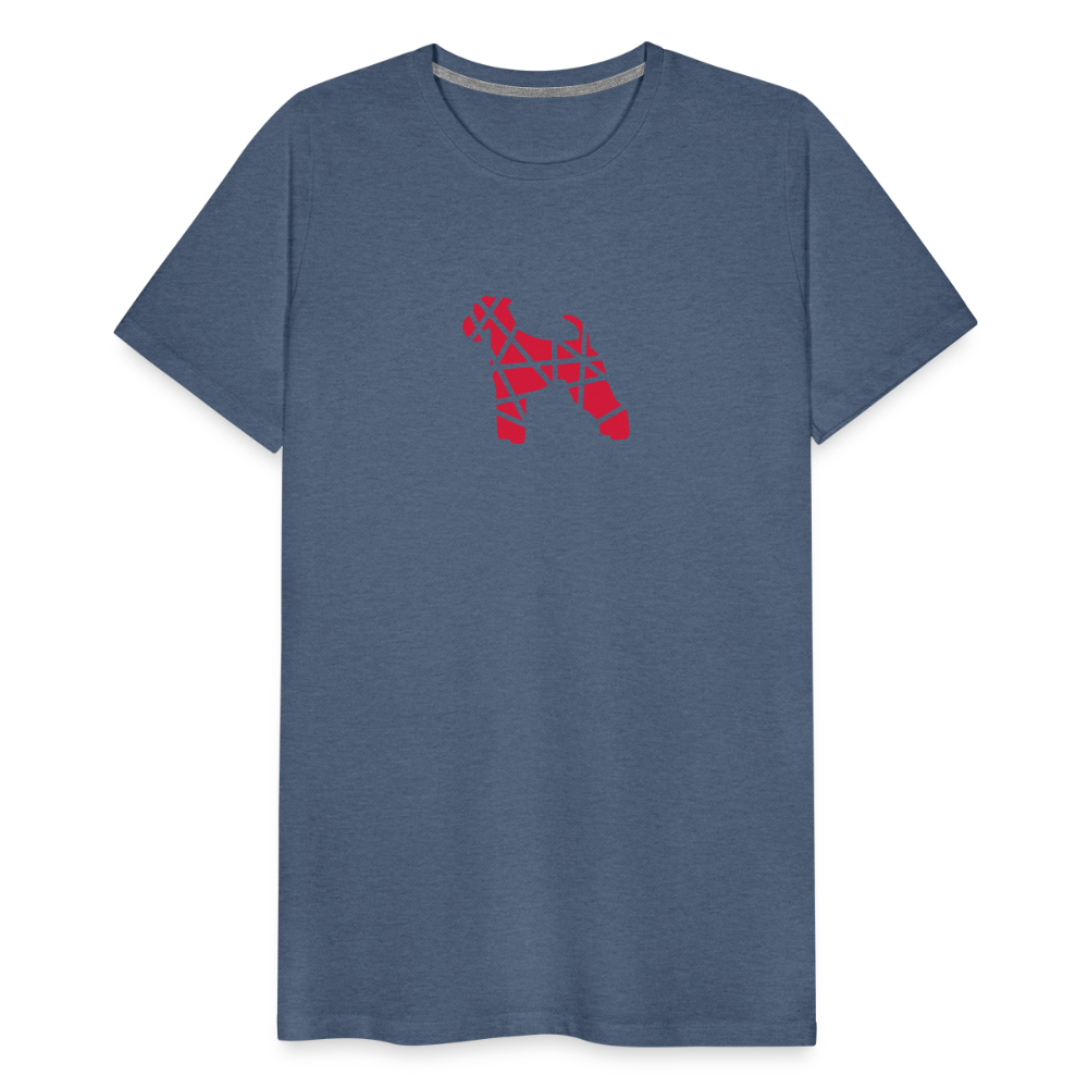 Airedale Terrier geometrisch | Männer Premium T-Shirt - Blau meliert