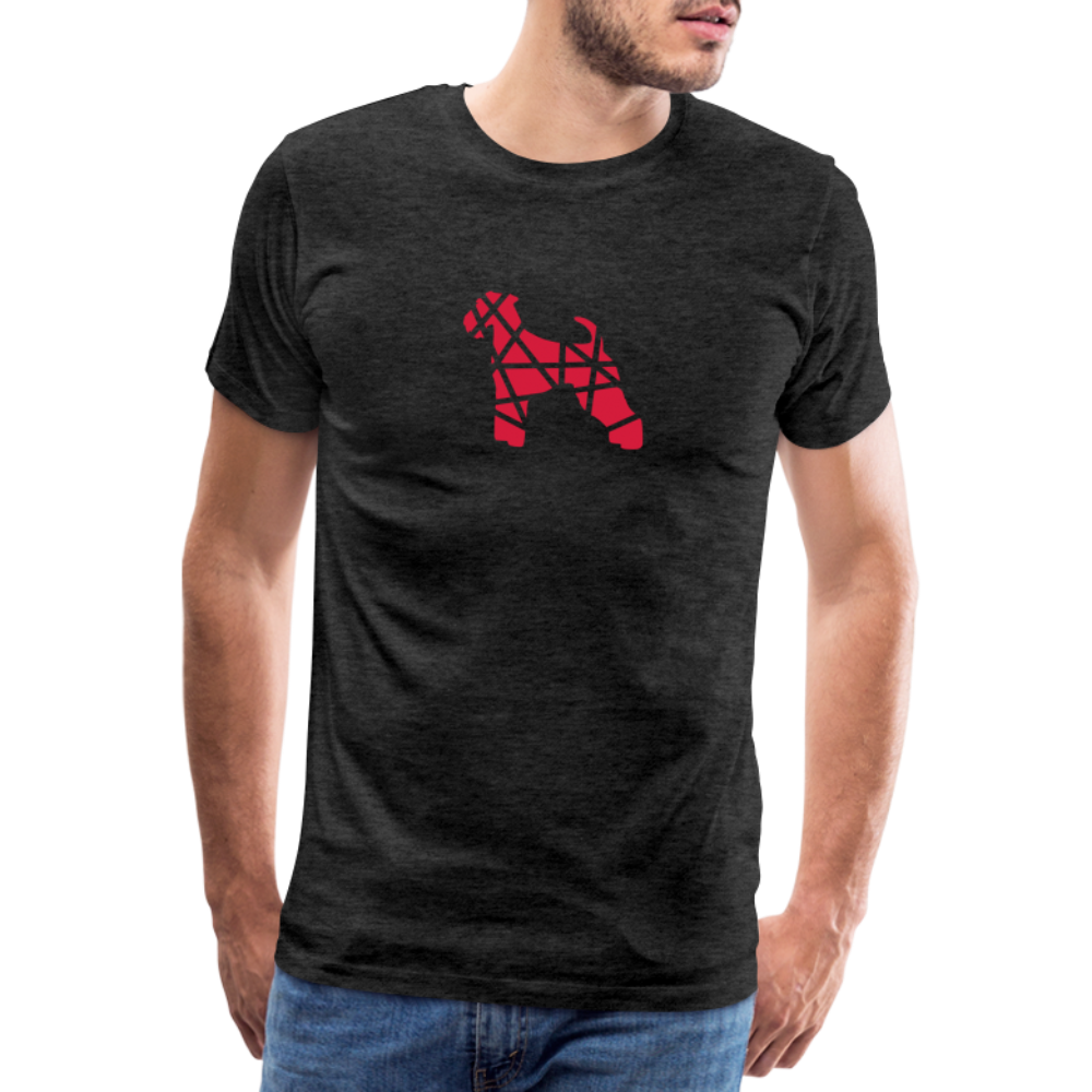 Airedale Terrier geometrisch | Männer Premium T-Shirt - Anthrazit