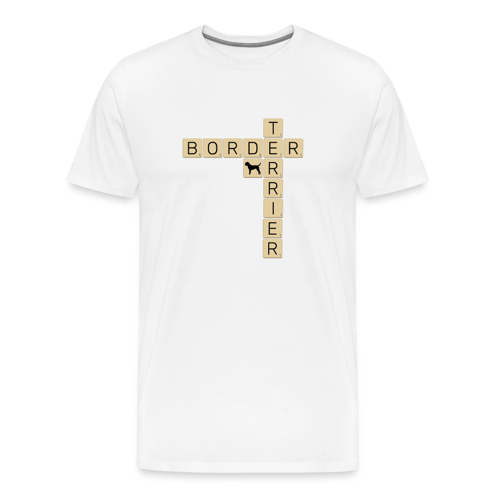 Border Terrier - Scrabble | Männer Premium T-Shirt - weiß