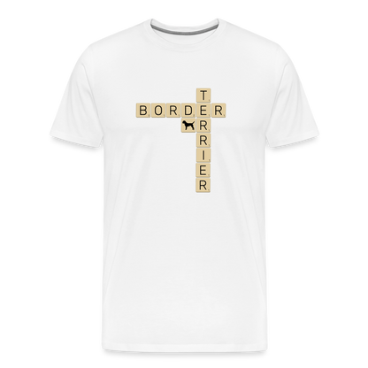 Border Terrier - Scrabble | Männer Premium T-Shirt - weiß